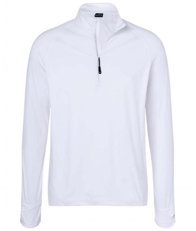 Herren Men's Sports Shirt Half-Zip White 8599