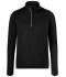 Heren Men's Sports Shirt Halfzip Zwart 8599