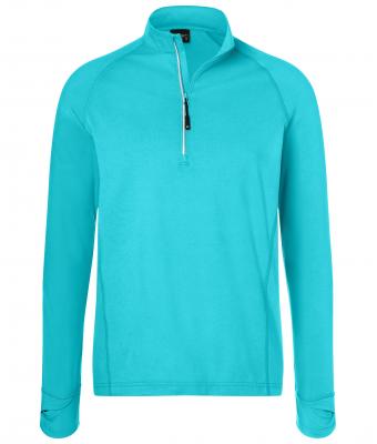 Heren Men's Sports Shirt Halfzip Turquoise 8599