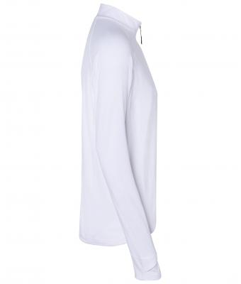 Men Men's Sports Shirt Halfzip White 8599