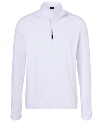 Heren Men's Sports Shirt Halfzip Wit 8599