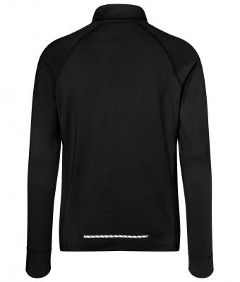 Heren Men's Sports Shirt Halfzip Zwart 8599