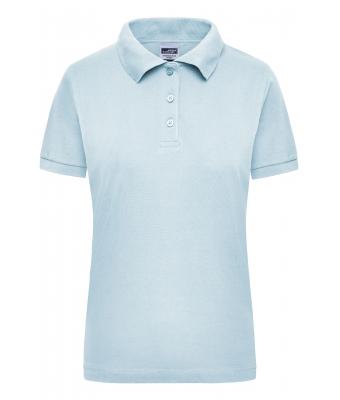 Femme Polo piqué femme manches courtes Bleu-clair 7537