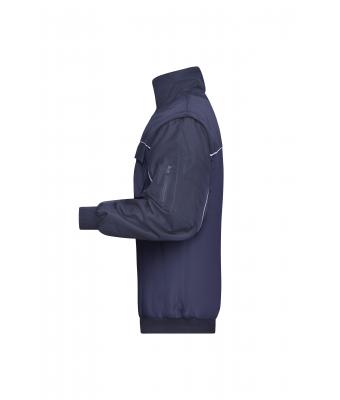 Unisexe Veste de travail bicolore manches amovibles Marine/marine 7544