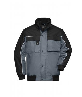 Unisexe Veste de travail bicolore manches amovibles Carbone/noir 7544