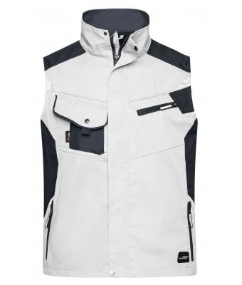 Unisexe Veste de travail sans manches - STRONG - Blanc/carbone 8067