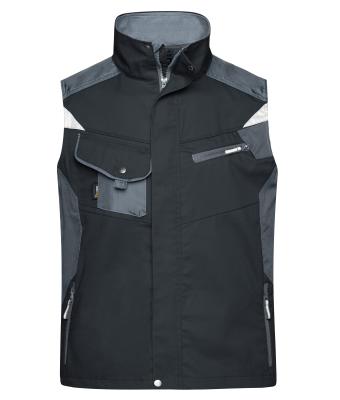 Unisexe Veste de travail sans manches - STRONG - Noir/carbone 8067