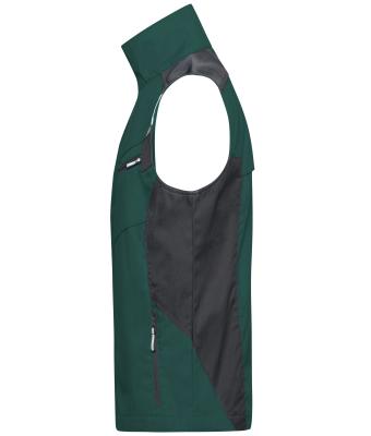 Unisexe Veste de travail sans manches - STRONG - Vert-foncé/noir 8067