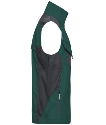 Unisexe Veste de travail sans manches - STRONG - Vert-foncé/noir 8067