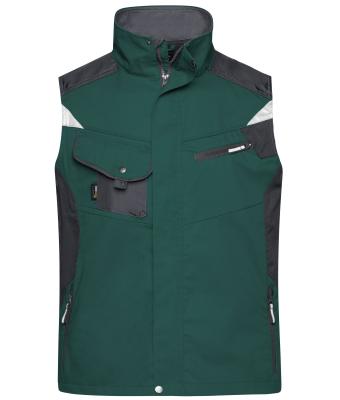 Unisexe Veste de travail sans manches - STRONG - Vert-foncé/noir 8067