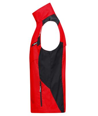 Unisexe Veste de travail sans manches - STRONG - Rouge/noir 8067