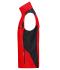 Unisexe Veste de travail sans manches - STRONG - Rouge/noir 8067