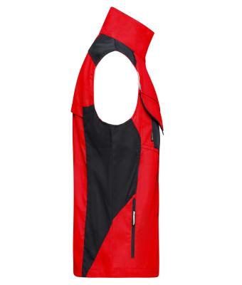 Unisexe Veste de travail sans manches - STRONG - Rouge/noir 8067