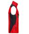 Unisexe Veste de travail sans manches - STRONG - Rouge/noir 8067