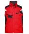 Unisexe Veste de travail sans manches - STRONG - Rouge/noir 8067