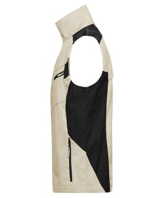 Unisexe Veste de travail sans manches - STRONG - Pierre/noir 8067