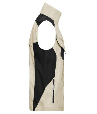 Unisexe Veste de travail sans manches - STRONG - Pierre/noir 8067