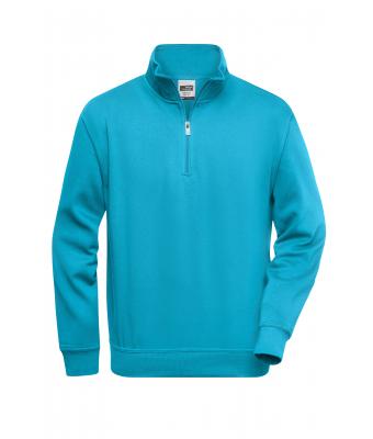 Unisexe Sweat-shirt de travail demi-zip Turquoise 8172