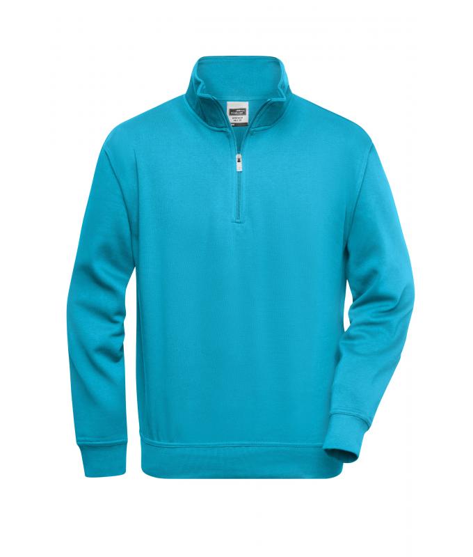 Unisexe Sweat-shirt de travail demi-zip Turquoise 8172