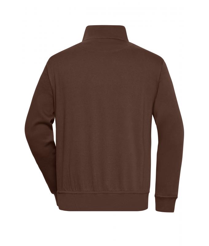 Unisexe Sweat-shirt de travail demi-zip Marron 8172