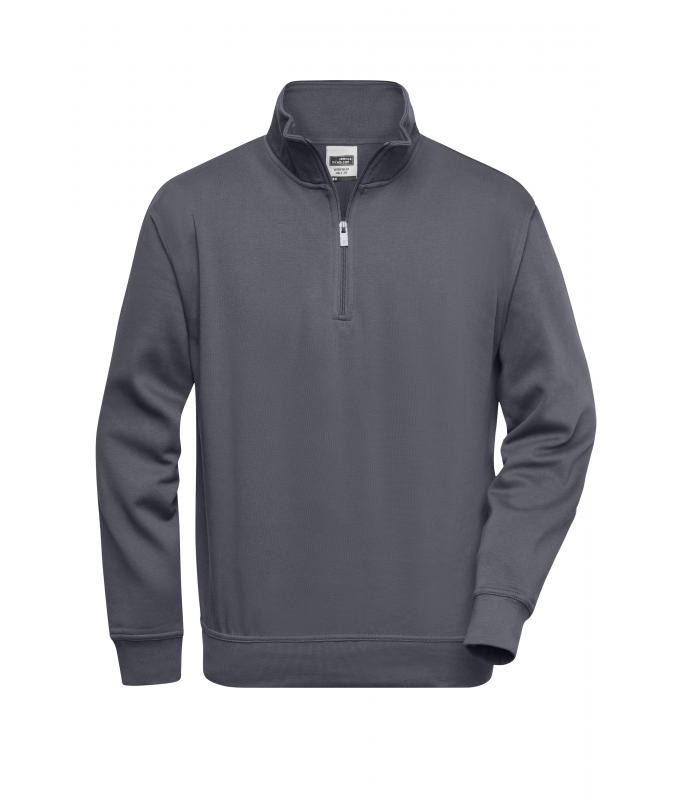Unisexe Sweat-shirt de travail demi-zip Carbone 8172
