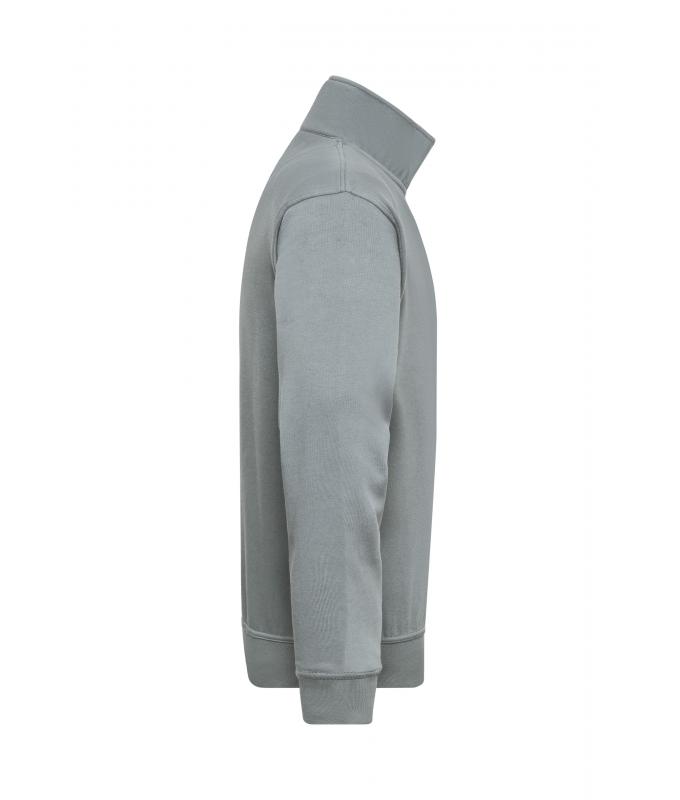 Unisexe Sweat-shirt de travail demi-zip Gris-foncé 8172