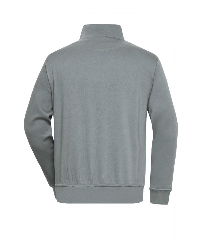 Unisexe Sweat-shirt de travail demi-zip Gris-foncé 8172