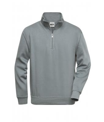 Unisexe Sweat-shirt de travail demi-zip Gris-foncé 8172