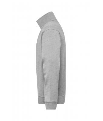 Unisexe Sweat-shirt de travail demi-zip Gris-chiné 8172