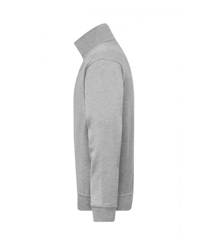 Unisexe Sweat-shirt de travail demi-zip Gris-chiné 8172