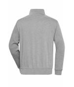 Unisexe Sweat-shirt de travail demi-zip Gris-chiné 8172