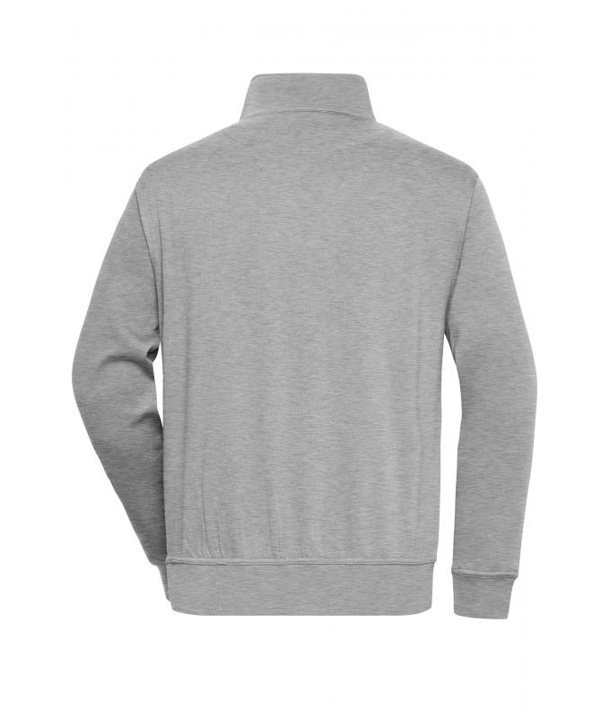 Unisexe Sweat-shirt de travail demi-zip Gris-chiné 8172