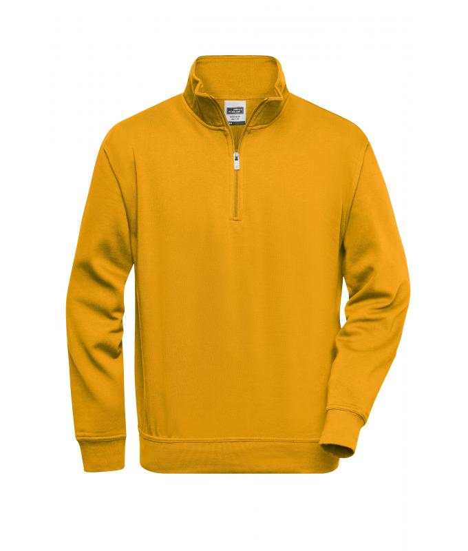 Unisexe Sweat-shirt de travail demi-zip Jaune-d'or 8172