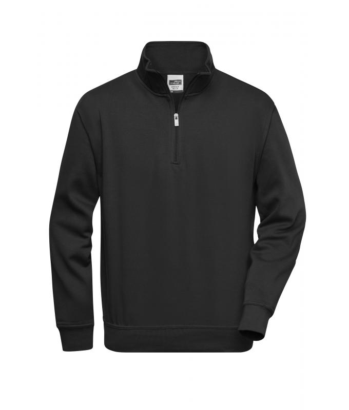 Unisexe Sweat-shirt de travail demi-zip Noir 8172