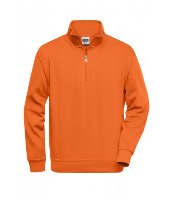 Unisexe Sweat-shirt de travail demi-zip Orange 8172