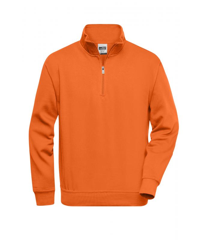 Unisexe Sweat-shirt de travail demi-zip Orange 8172