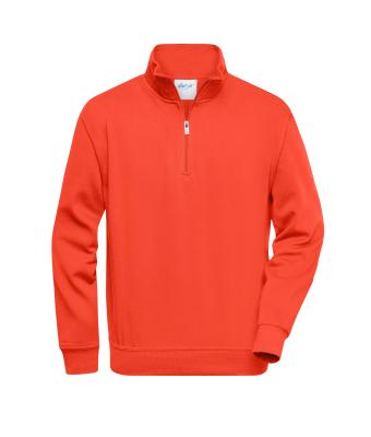 Unisexe Sweat-shirt de travail demi-zip Orange-épicé 8172