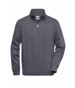 Unisexe Sweat-shirt de travail demi-zip Carbone 8172