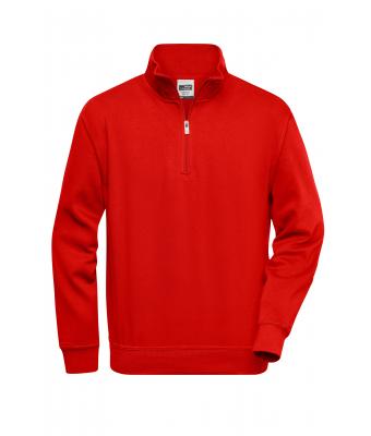 Unisexe Sweat-shirt de travail demi-zip Rouge 8172