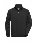 Unisexe Sweat-shirt de travail demi-zip Noir 8172