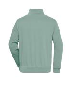 Unisexe Sweat-shirt de travail demi-zip Vert-brumeux 8172