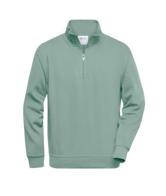 Unisexe Sweat-shirt de travail demi-zip Vert-brumeux 8172