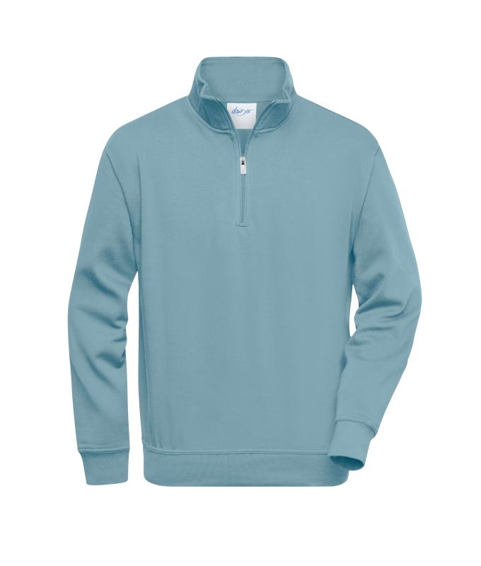 Unisex Workwear Half-Zip Sweat Steel-blue 8172