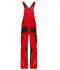 Unisex Workwear Pants with Bib - STRONG - Red/black 8288