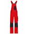 Unisex Workwear Pants with Bib - STRONG - Red/black 8288