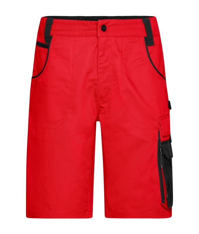 Unisexe Bermuda de travail - STRONG - Rouge/noir 8287
