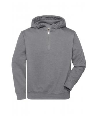 Unisex ORGANIC Workwear Half-Zip Hoody   OCS Blended & RCS Light-melange 10447