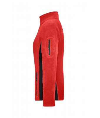 Dames Ladies' Workwear Fleece Jacket - STRONG - Rood/zwart 8313