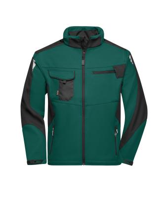 Unisexe Workwear veste softshell - STRONG - Vert-foncé/noir 8308