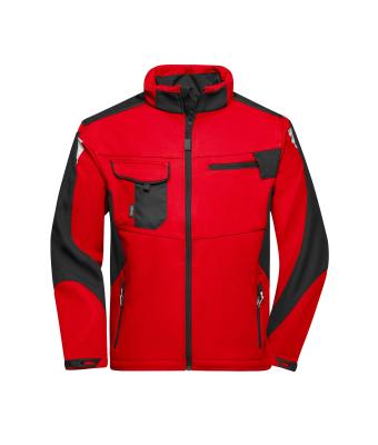 Unisexe Workwear veste softshell - STRONG - Rouge/noir 8308